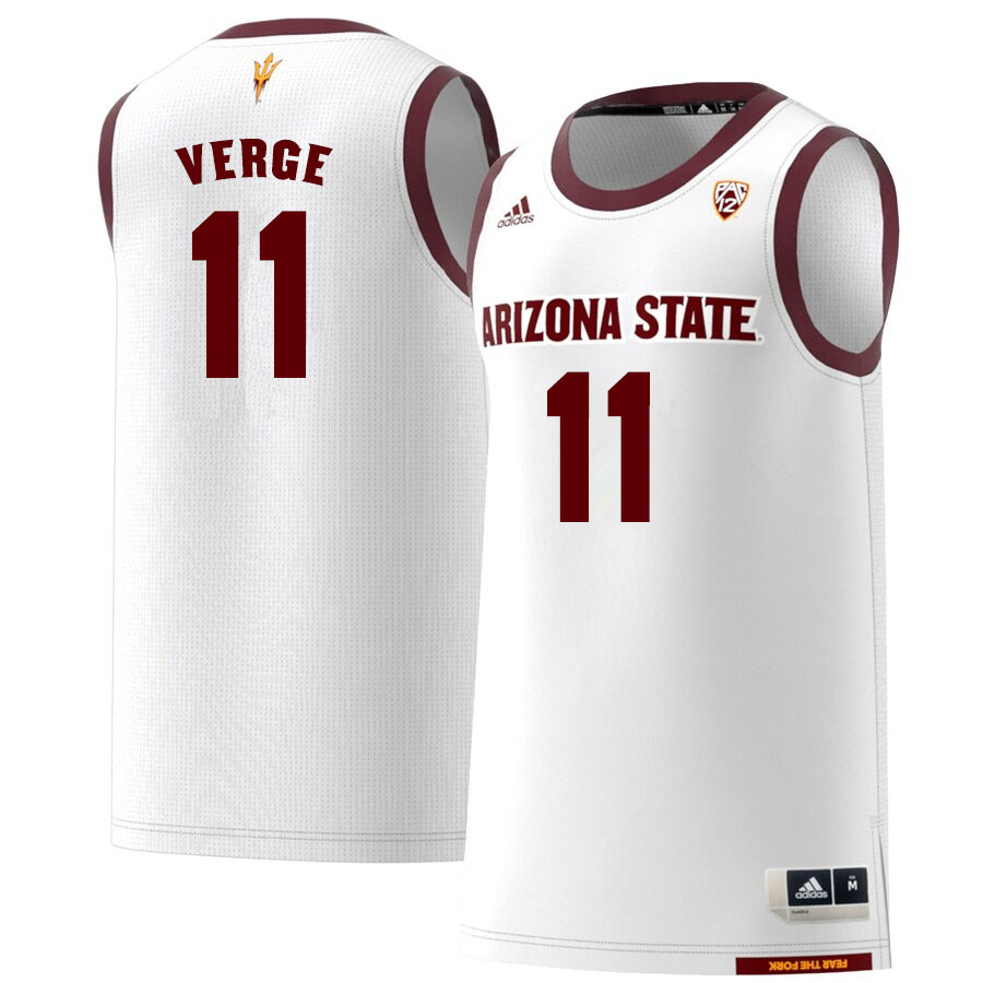 Men #11 Alonzo Verge Arizona State Sun Devils College Basketball Jerseys Sale-White